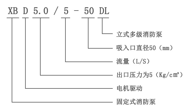 XBD-DL立式噴淋消防泵型號(hào)意義