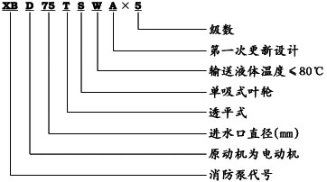 XBD-TSWA臥式多級(jí)消防泵型號(hào)意義